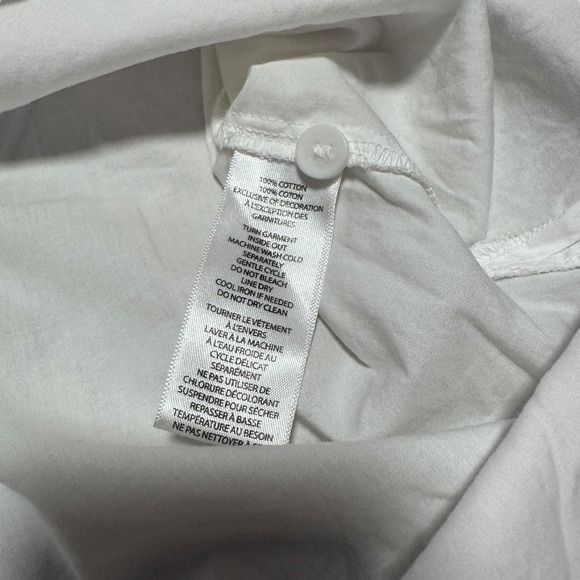 Beachlunchlounge Shirt Womens Medium White Embroidered Floral Button Up Boho Top - Picture 5 of 8